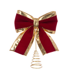 Floralsilk Gilded Garnet Bow Tree Topper