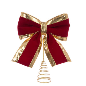 Floralsilk Gilded Garnet Bow Tree Topper