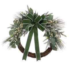 Floralsilk Frosted Pine Semi Wreath