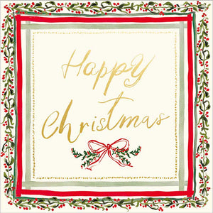 Stephanie Dyment Foliage Bow Luxury Foiled Christmas Cards (Pack of 8)