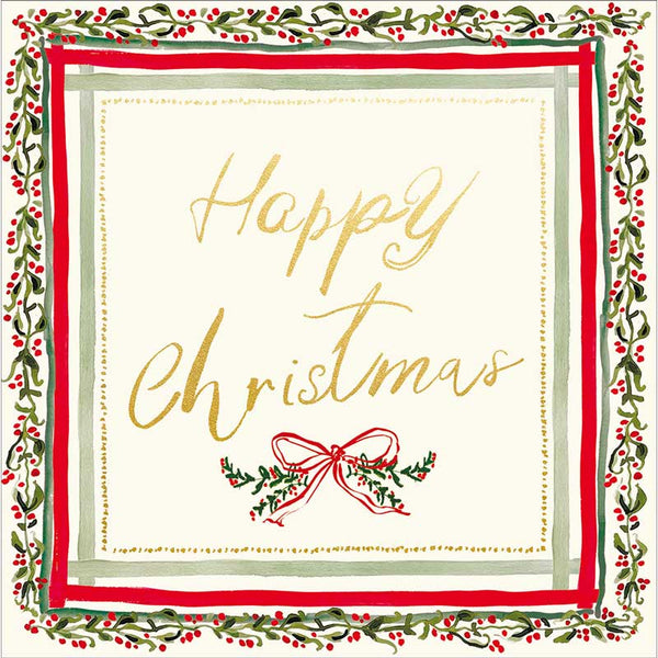Stephanie Dyment Foliage Bow Luxury Foiled Christmas Cards (Pack of 8)
