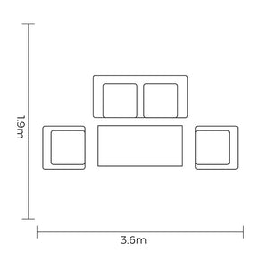 Footprint for Hartman Etna 2 Seat Sofa Set