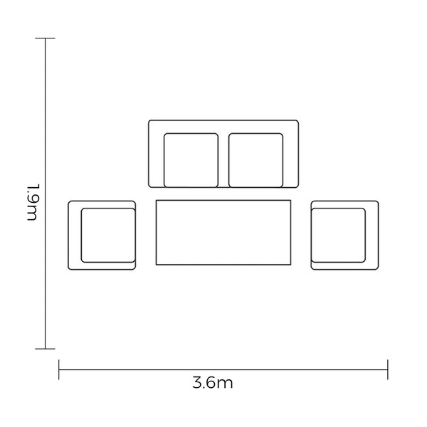 Footprint for Hartman Etna 2 Seat Sofa Set