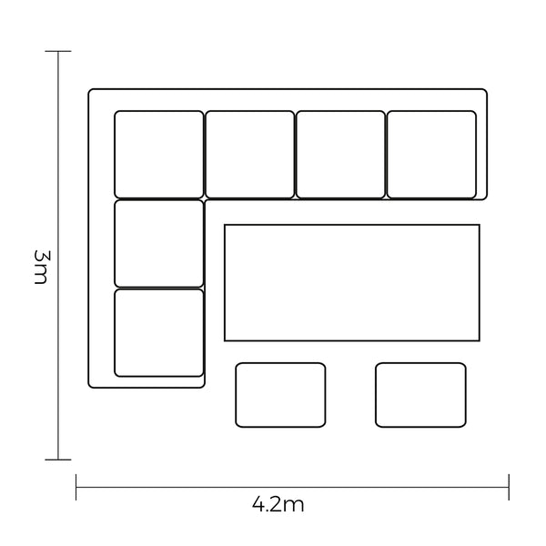 Footprint for Hartman Etna L-Shape Set