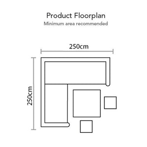 Footprint for Orchard Life Victoria Mini Modular Set with 90cm Square Adjustable Table
