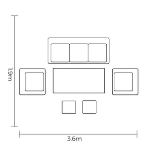 Footprint for Hartman Etna 3 Seat Sofa Garden Lounge Set