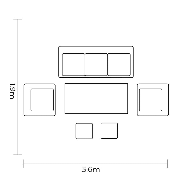 Footprint for Hartman Etna 3 Seat Sofa Garden Lounge Set