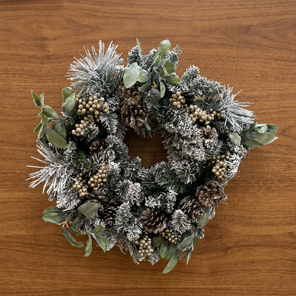 Beautiful Christmas Gilded Frost Woodland Wreath