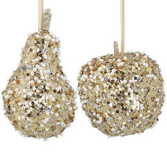 Gisela Graham Beaded Gold Fruit (Assorted Designs)