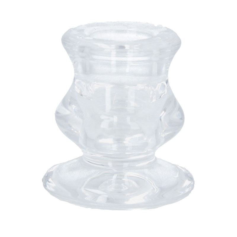 Gisela Graham Transparent Glass Candle Holder