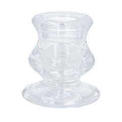 Gisela Graham Transparent Glass Candle Holder