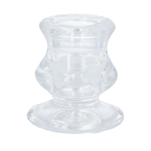Gisela Graham Transparent Glass Candle Holder