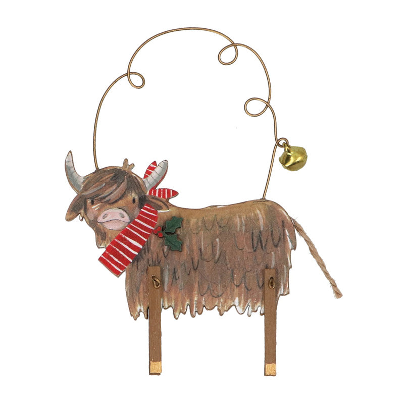 Gisela Graham Festive Fringed Cow