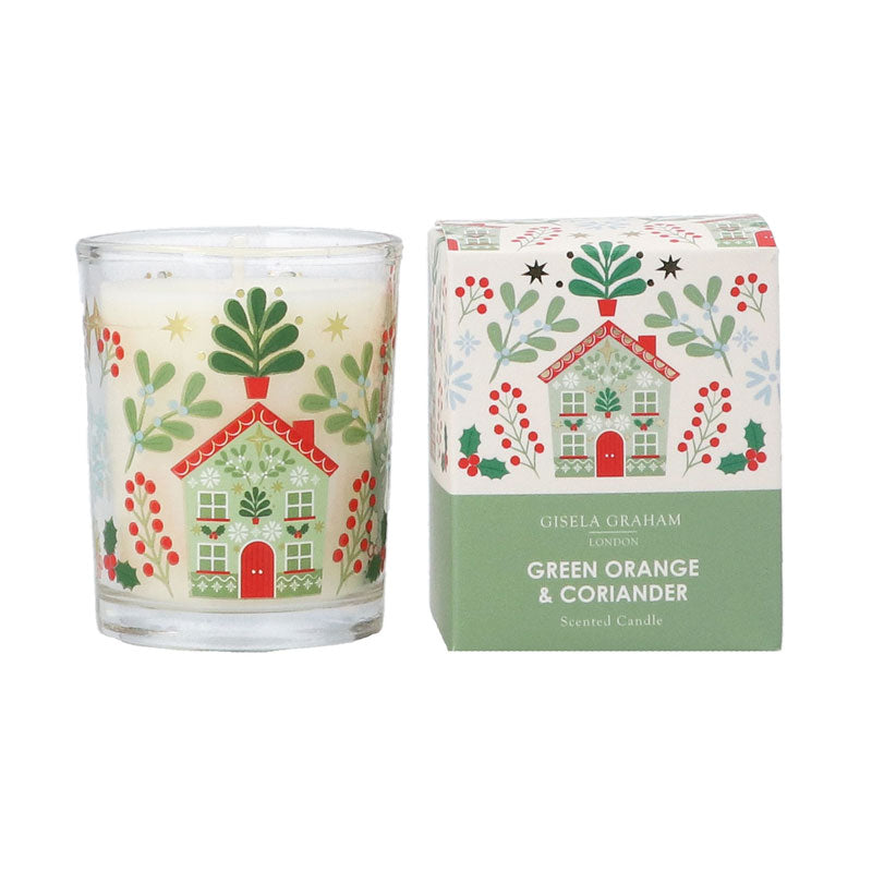 Gisela Graham Green Orange & Coriander Scented Candle