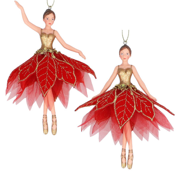 Gisela Graham Hanging Poinsettia Ballerina (Assorted Designs)