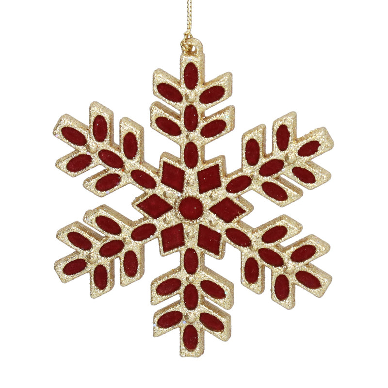 Gisela Graham Red Velvet Snowflake