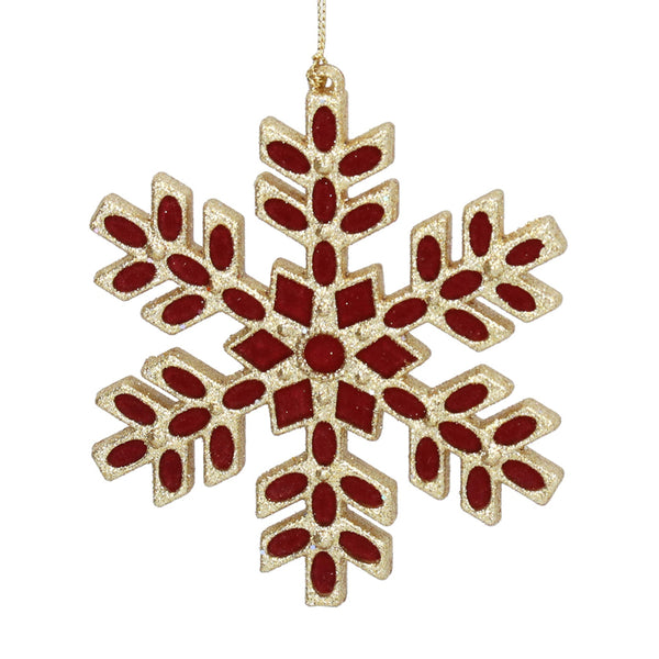 Gisela Graham Red Velvet Snowflake