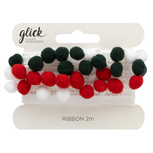 Glick Festive Tradition Pom Pom Ribbon