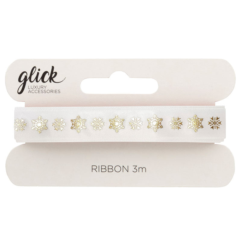 Glick Cream Snowflakes Ribbon