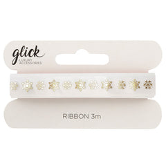 Glick Cream Snowflakes Ribbon