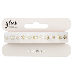 Glick Cream Snowflakes Ribbon