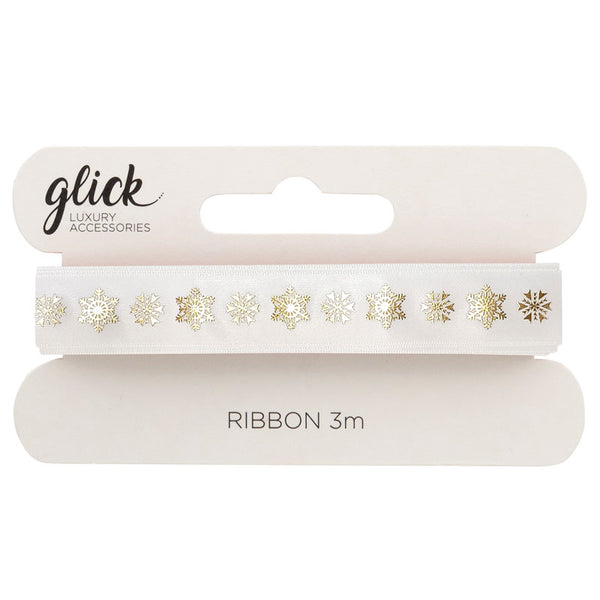 Glick Cream Snowflakes Ribbon