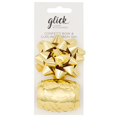 Glick Metallic Gold Bow & Curling Ribbon Pack