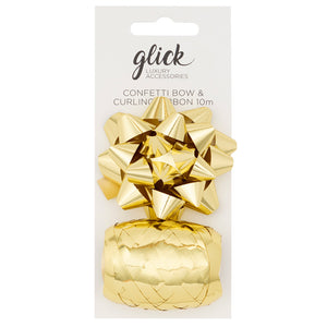 Glick Metallic Gold Bow & Curling Ribbon Pack