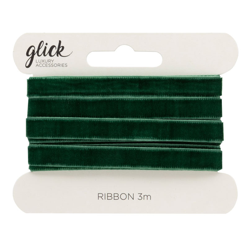 Glick Green Velvet Ribbon