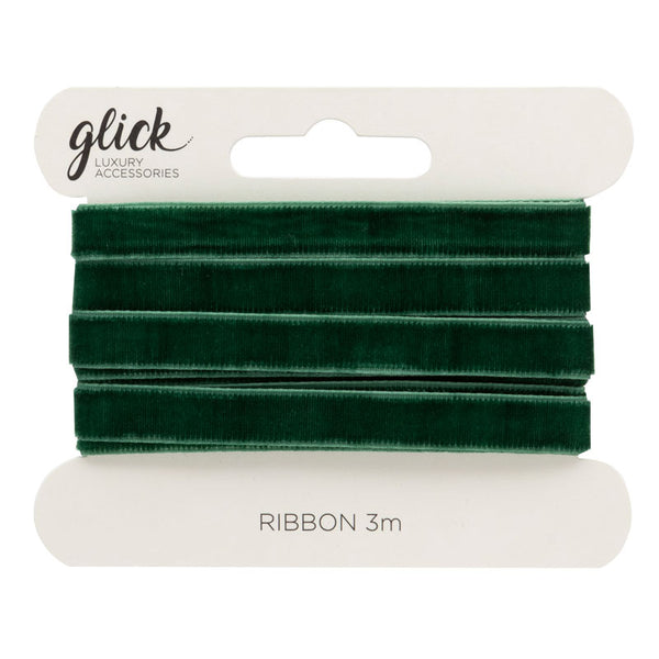 Glick Green Velvet Ribbon