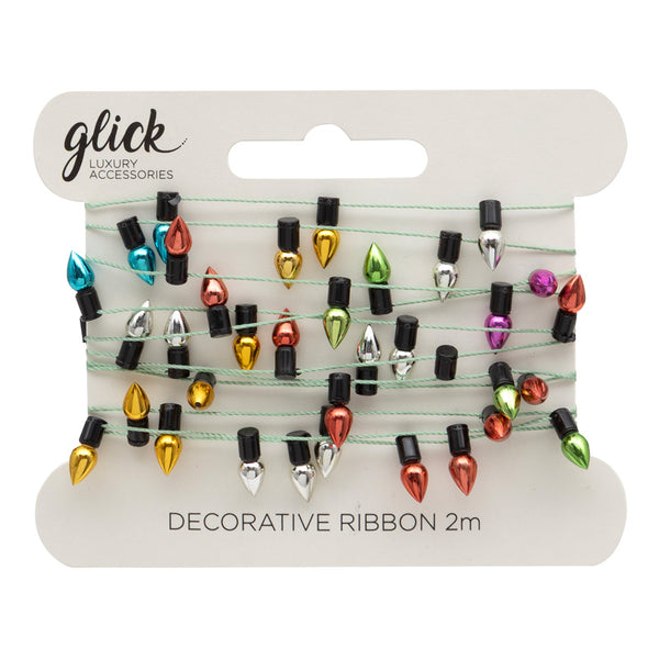 Glick Christmas Lights Decorative Ribbon