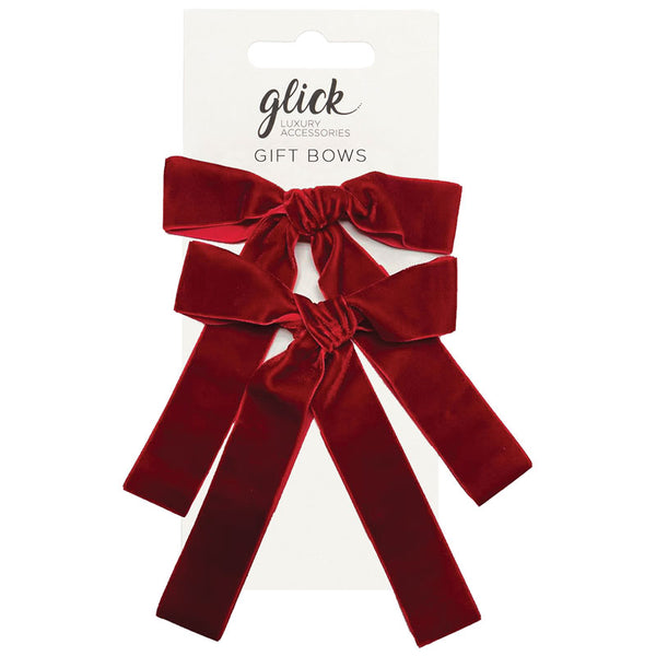 Glick Red Velvet Gift Bows (Pack of 2)