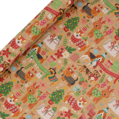 Glick Santa Paws Kraft Gift Wrap (3m)