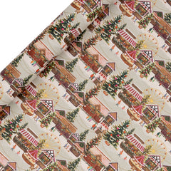 Glick Silver Christmas Market Gift Wrap (4m)