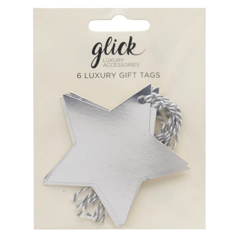 Glick Silver Star Gift Tags (Pack of 6)