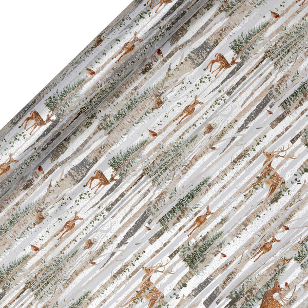 Glick Silverwood Stags Gift Wrap (4m)
