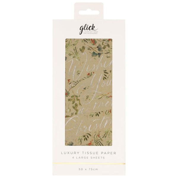 Glick Gold Evergreen Embrace Luxury Tissue Paper (Pack of 4)