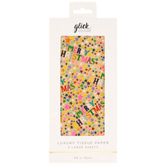 Glick Merry Christmas Stars Kraft Luxury Tissue Paper (Pack of 4)