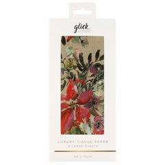 Glick Gold Plush Poinsettia Luxury Tissue Paper (Pack of 4)