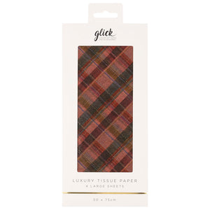 Glick Sugarplum Tartan Luxury Tissue Paper (Pack of 4)