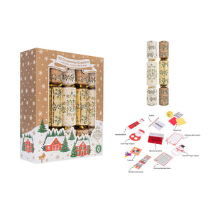 10 Gold Foliage Family Christmas Crackers