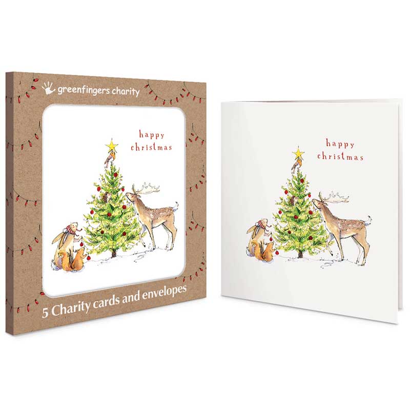 Greenfingers Festive Greetings Charity Christmas Cards (Pack of 5)