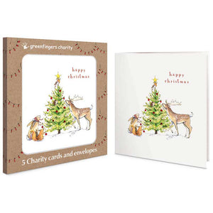 Greenfingers Festive Greetings Charity Christmas Cards (Pack of 5)
