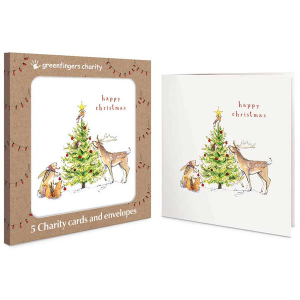 Greenfingers Festive Greetings Charity Christmas Cards (Pack of 5)