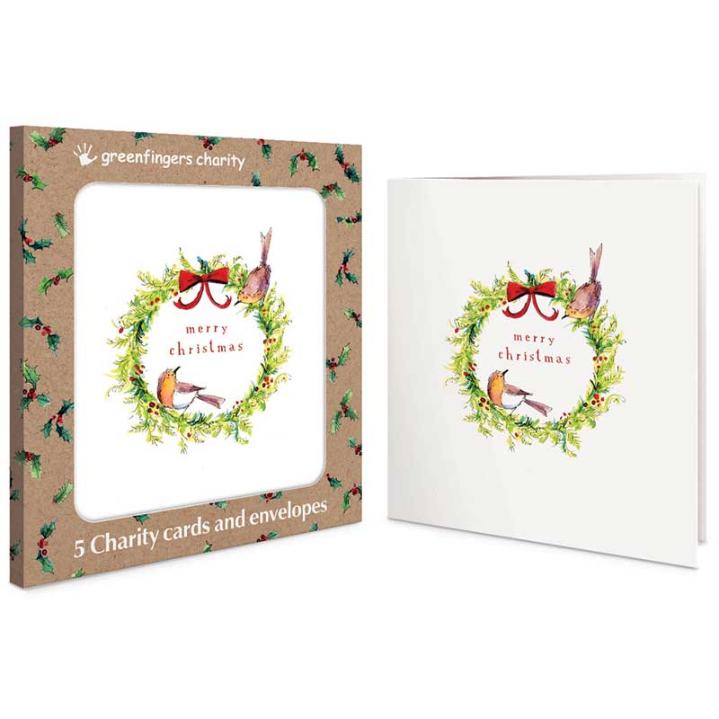 Greenfingers Festive Greetings Charity Christmas Cards (Pack of 5)