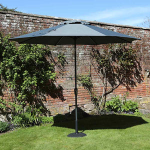 Supremo Riviera 3m Deluxe Crank & Tilt Parasol - Grey