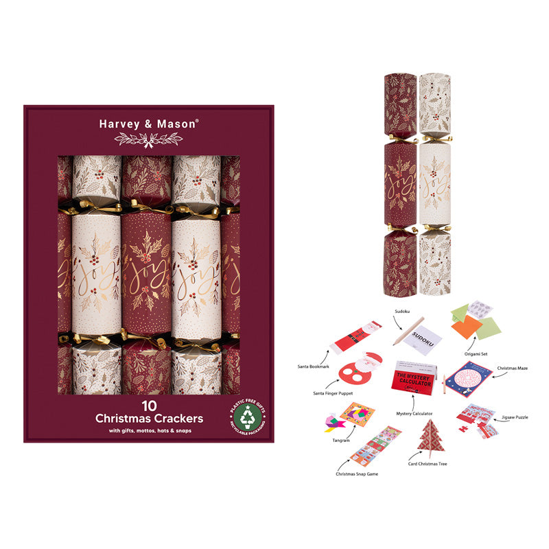 Harvey & Mason 10 Burgundy Joy Crackers