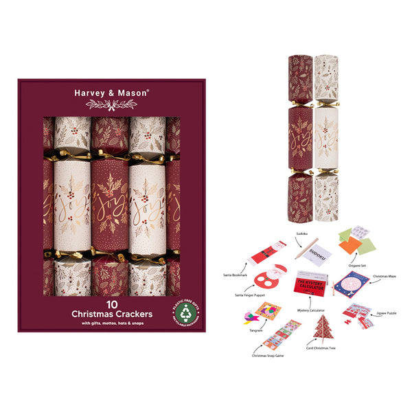Harvey & Mason 10 Burgundy Joy Crackers