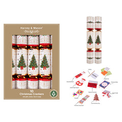 Harvey & Mason 10 Luxury Gold Tree Crackers