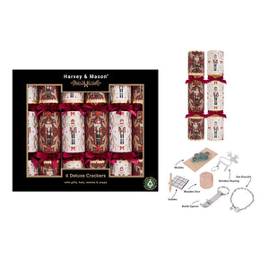 Harvey & Mason 6 Deluxe Burgundy Nutcracker Crackers